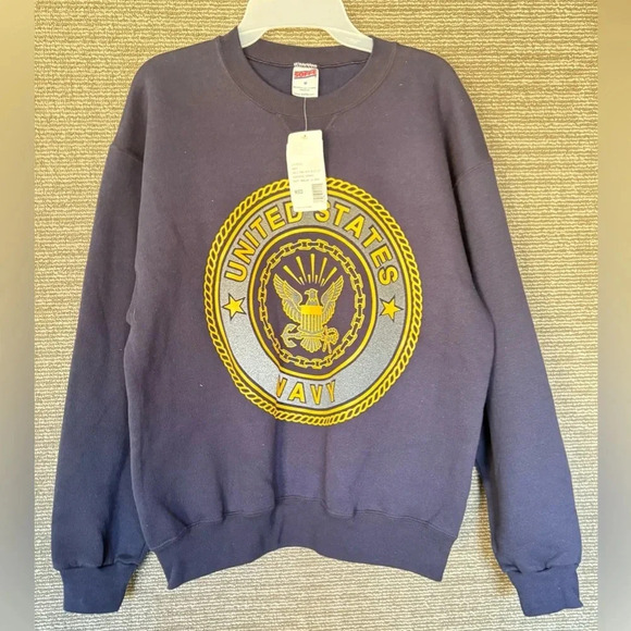 Vintage United States NAVY Crewneck Sweatshirt NWT Size Md (Navy Blue) USA - Picture 1 of 3